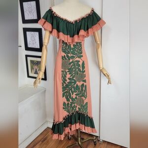Vintage Tiki Palm Dress